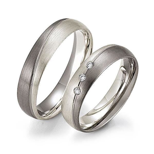 Gifteringer i palladium 500 & hvitt gull 9 kt, 5 mm. GERSTNER - 128211 Gifteringer i palladium 500 & hvitt gull 9 kt, 5 mm. GERSTNER - 128211