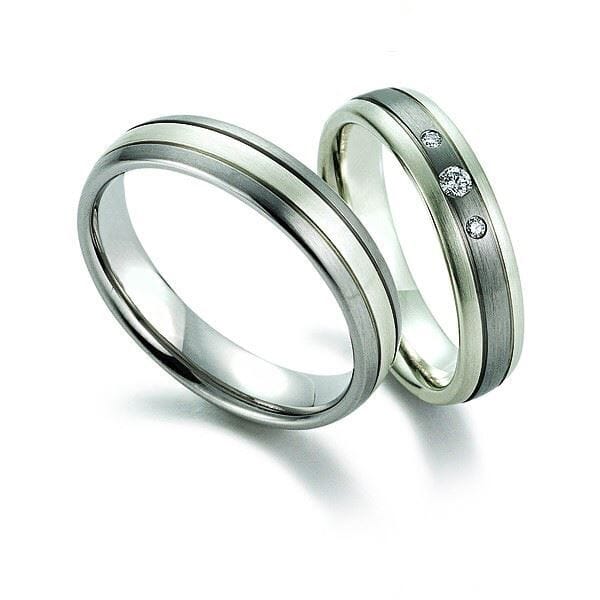 Gifteringer i palladium 500 & hvitt gull 9 kt, 5 mm. GERSTNER - 128350 Gifteringer i palladium 500 & hvitt gull 9 kt, 5 mm. GERSTNER - 128350