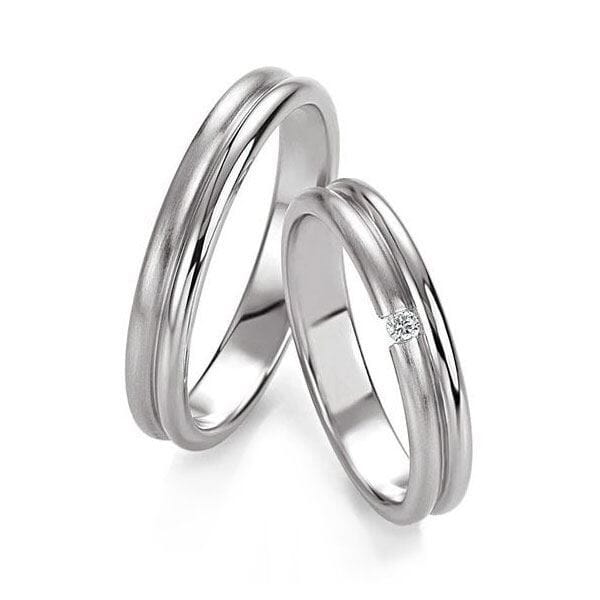 Gifteringer i hvitt gull 9 kt, 4 mm. BASIC LIGHT - 14805627