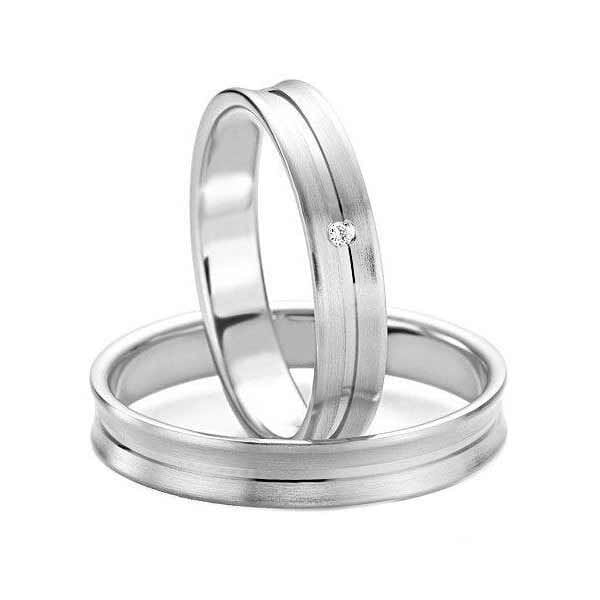 Gifteringer i palladium 950, 4 mm. Slim line -14807129 Gifteringer i palladium 950, 4 mm. Slim line -14807129