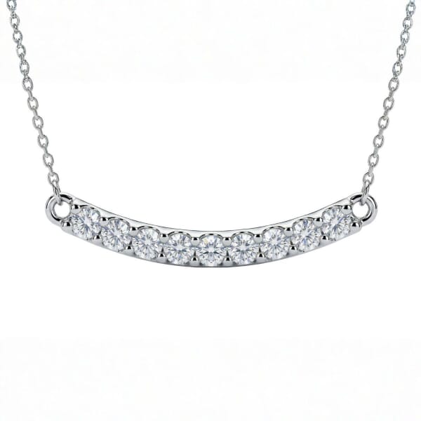 Diamantsmykke i hvitt gull -151150