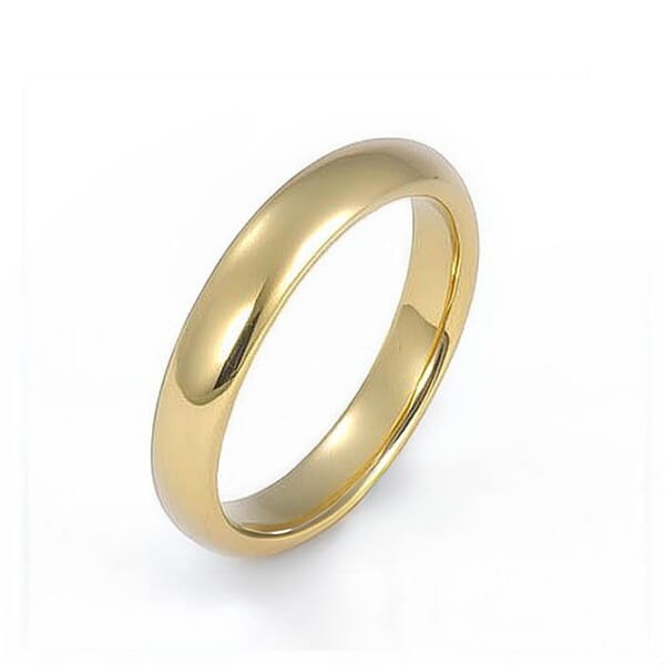 Giftering i gult gull 14kt, 4 mm/1,6 mm. RUBIN Giftering i gult gull 14kt, 4 mm/1,6 mm. RUBIN