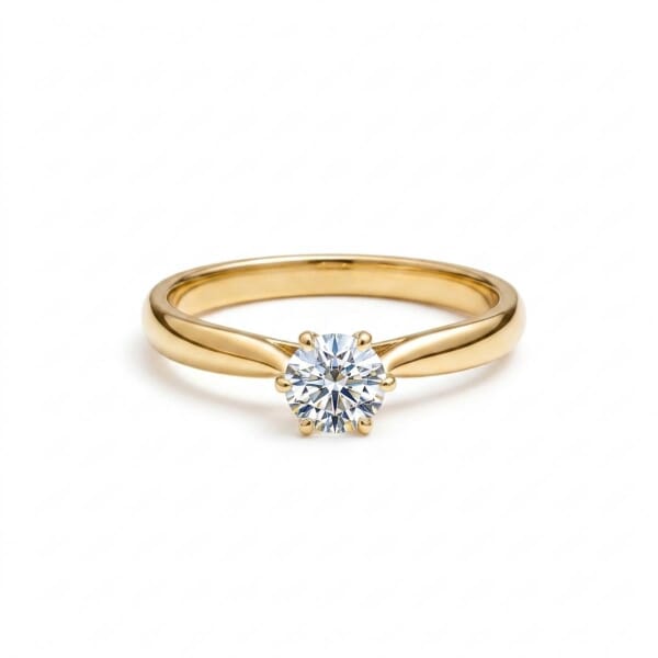 Forlovelsesring i gult gull med lab grown diamant 0,40 ct  River (D) - VS1. Leticia - 18007040LGgg