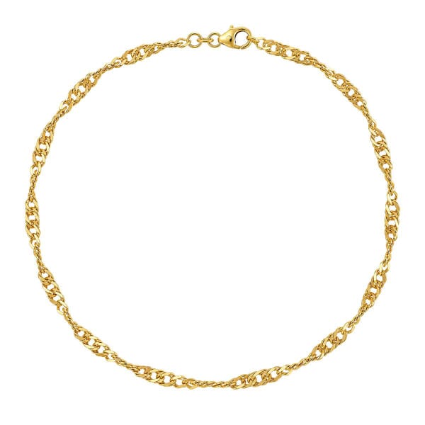 Singapore kjede i gult gull 14 kt, 19 cm, bredde 2.9 mm - 18GU2919