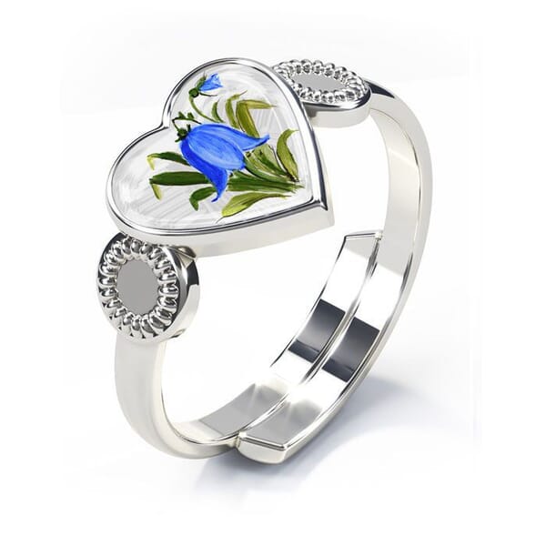 Ring Blåklokke hjerte i sølv - 220320 Ring Blåklokke hjerte i sølv - 220320