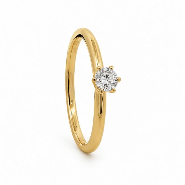 Forlovelsesring Idun i gult gull med diamant 0,16 ct TW Si - 2744059GG