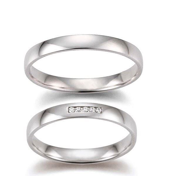 Gifteringer i hvitt gull 14 kt, 3 mm. GERSTNER - 28265 Gifteringer i hvitt gull 14 kt, 3 mm. GERSTNER - 28265