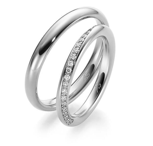 Gifteringer i hvitt gull 14 kt, 2,5 mm. GERSTNER - 28457 Gifteringer i hvitt gull 14 kt, 2,5 mm. GERSTNER - 28457