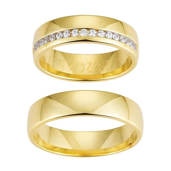Gifteringer i gult gull 14 kt, 5,5 mm. GERSTNER - 28624 Gifteringer i gult gull 14 kt, 5,5 mm. GERSTNER - 28624