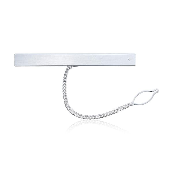 Slipsnål i sølv med blank stein og sikkerhetslenke - 3041504 Slipsnål i sølv med blank stein og sikkerhetslenke - 3041504