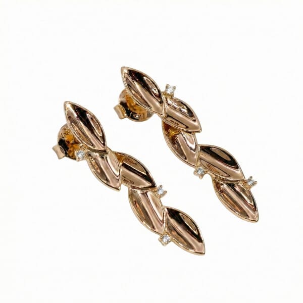 Diamantøredobber i gull med 0,06 ct W-Si - 30710112