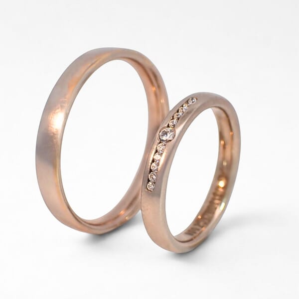 Gifteringer nøttefarget gull 14 kt, 3 mm. GERSTNER - 431309
