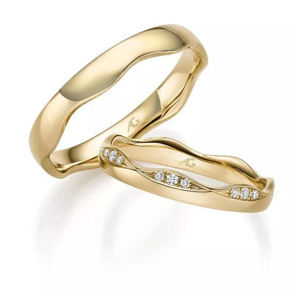 Gifteringer i gult gull 14 kt, 3.3 mm & 4 mm. GERSTNER - 31332 Gifteringer i gult gull 14 kt, 3.3 mm & 4 mm. GERSTNER - 31332
