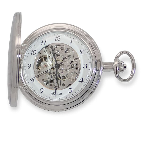 Bonett lommeur, mekanisk skeleton inkl. kjede - 426 Bonett lommeur, mekanisk skeleton inkl. kjede - 426