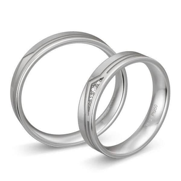 Gifteringer fra Breuning i platina 950, 4.5 mm. BASIC LIGHT - 44804209