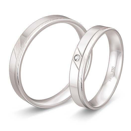 Gifteringer fra Breuning i platina 950, 4 mm. BASIC LIGHT - 44804235