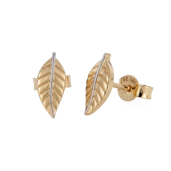 Øredobber Blad 585 i gult gull 14 kt, 5mm x 11mm - 47299 Øredobber Blad 585 i gult gull 14 kt, 5mm x 11mm - 47299