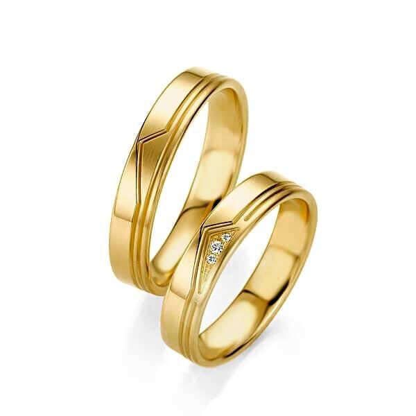 Gifteringer i gult gull 14 kt, 4.5 mm. BASIC SLIM - 4804209