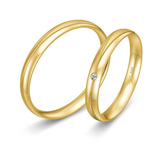 Gifteringer i gult gull 14 kt, 3 mm. BASIC SLIM - 4804221 Gifteringer i gult gull 14 kt, 3 mm. BASIC SLIM - 4804221