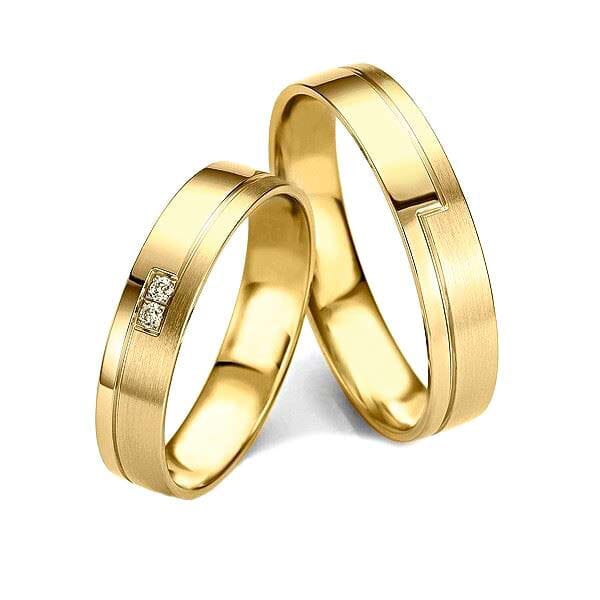 Gifteringer i gult gull 14 kt, 4.5 mm. Slim line  -  48071390