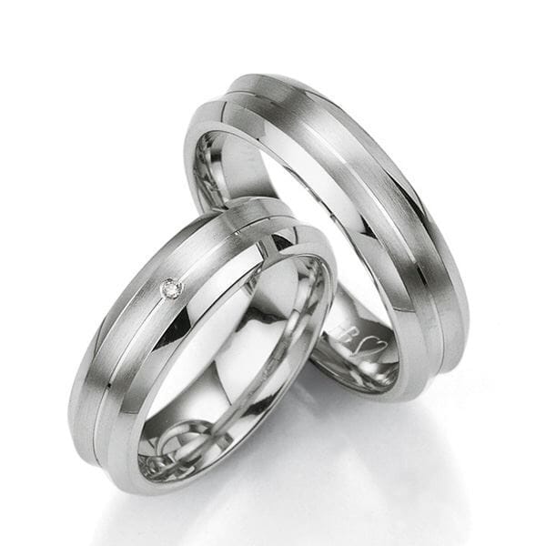 Samboerringer i sølv, 6 mm. SØLV MED DIAMANT - 4808023 Samboerringer i sølv, 6 mm. SØLV MED DIAMANT - 4808023
