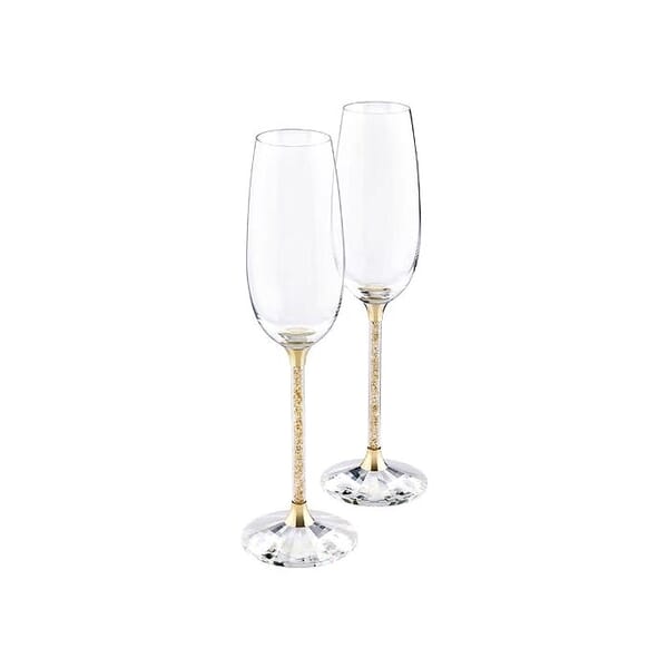 Swarovski. Crystalline Toasting Flutes, Gold Tone (Set of 2) - 5102143 Swarovski. Crystalline Toasting Flutes, Gold Tone (Set of 2) - 5102143