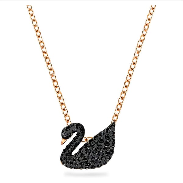 Swarovski smykke Iconic Swan pendant Swan, Black, Rose gold-tone plated - 5204134 Swarovski smykke Iconic Swan pendant Swan, Black, Rose gold-tone plated - 5204134
