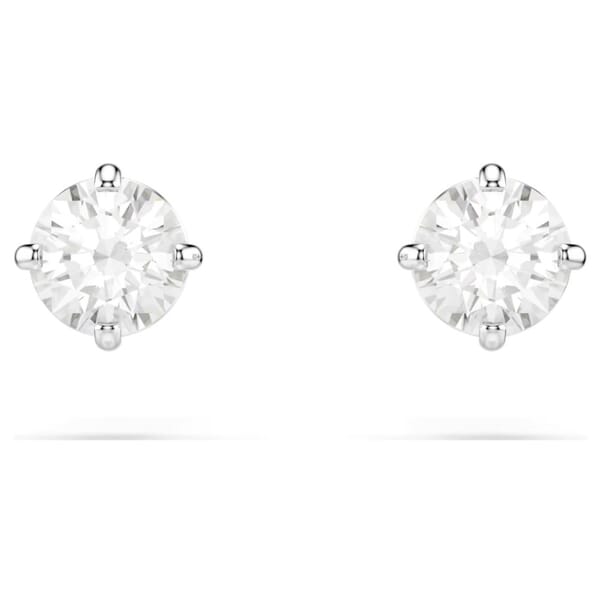 Swarovski øredobber Attract Round Pierced Earrings, White, Rhodium plated - 5408436