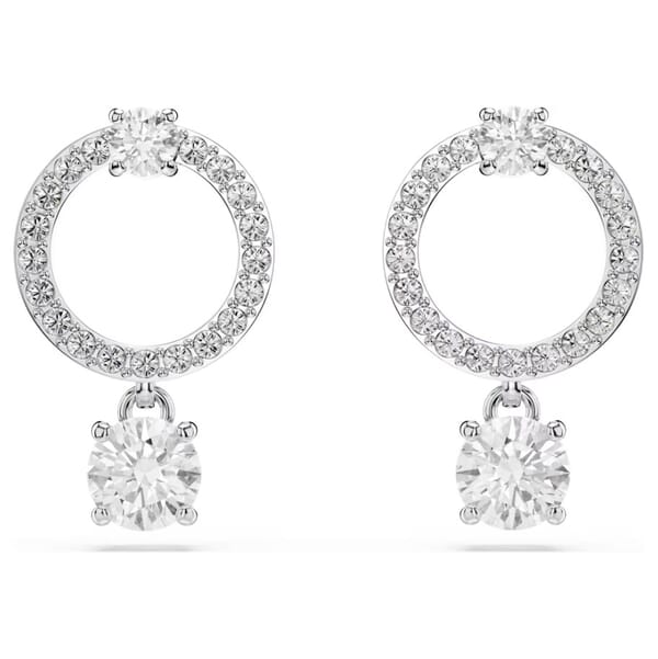 Swarovski øredobber Attract hoop earrings Round cut, White, Rhodium plated - 5563278 Swarovski øredobber Attract hoop earrings Round cut, White, Rhodium plated - 5563278