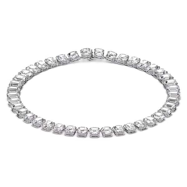 Swarovski smykke Millenia necklace Octagon cut crystals, White, Rhodium plated - 5614929