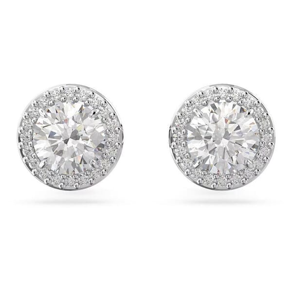 Swarovski øredobber Constella stud Round cut, Pavé, White, Rhodium plated - 5636269