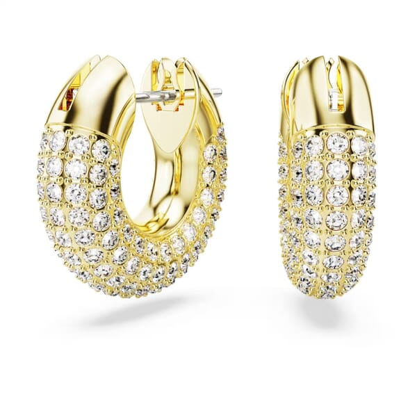 Swarovski øredobber Dextera hoop earrings Pavé, White, Gold-tone plated - 5636530 Swarovski øredobber Dextera hoop earrings Pavé, White, Gold-tone plated - 5636530