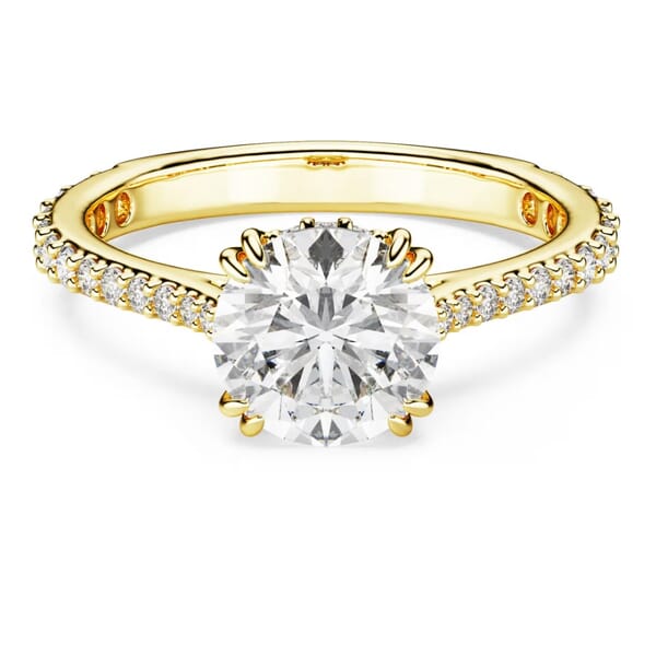 Swarovski ringer Stilla med rund kubisk zirkonia og 18K gullfinish - 5642617