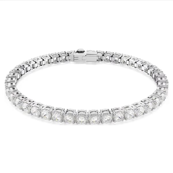 Swarovski armbånd Matrix Tennis bracelet Round cut, White, Rhodium plated - 5648937