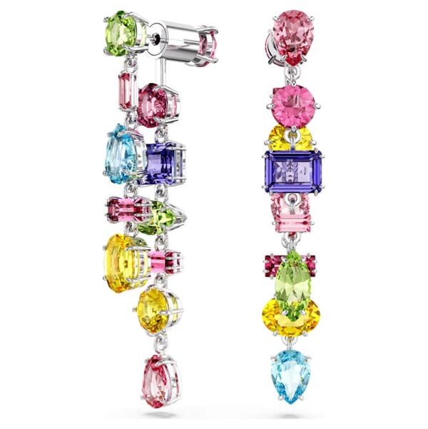 Bilde av Swarovski øredobber Gema med lange, flerfargede krystaller - 5656417