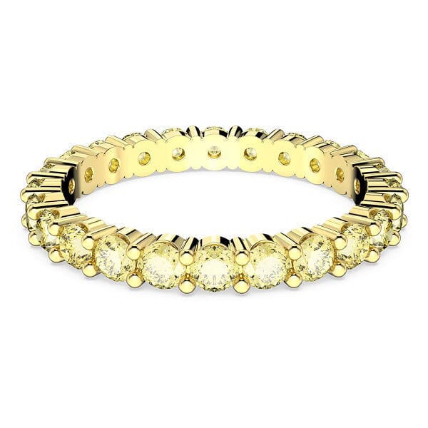 Swarovski Matrix ring Round cut, Yellow, Gold-tone plated - 5658663 Swarovski Matrix ring Round cut, Yellow, Gold-tone plated - 5658663