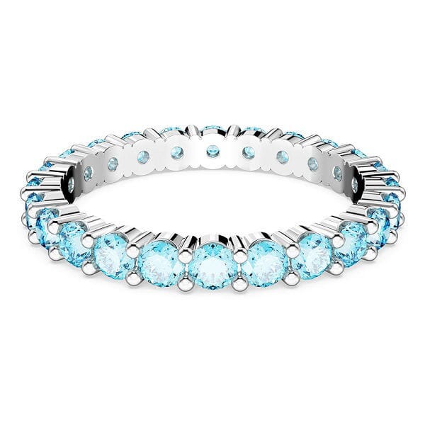 Swarovski Matrix ring Round cut, Blue, Rhodium plated - 5658669 Swarovski Matrix ring Round cut, Blue, Rhodium plated - 5658669
