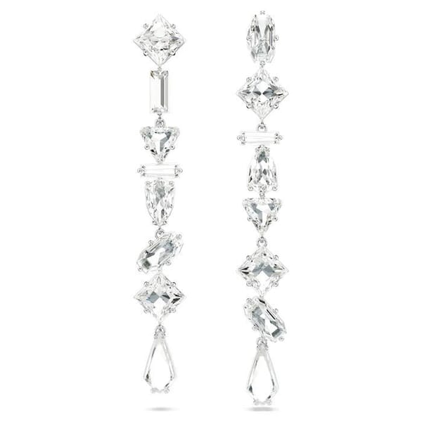 Swarovski øredobber Mesmera Asymmetrical design, Mixed cuts, Long, White, Rhodium plated - 5661687 Swarovski øredobber Mesmera Asymmetrical design, Mixed cuts, Long, White, Rhodium plated - 5661687