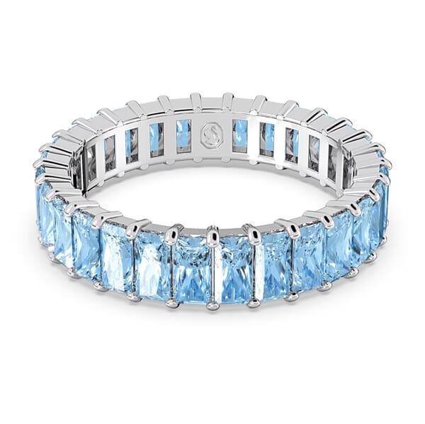Swarovski Matrix ring, Baguette cut, Blue, Rhodium plated - 5661910 Swarovski Matrix ring, Baguette cut, Blue, Rhodium plated - 5661910