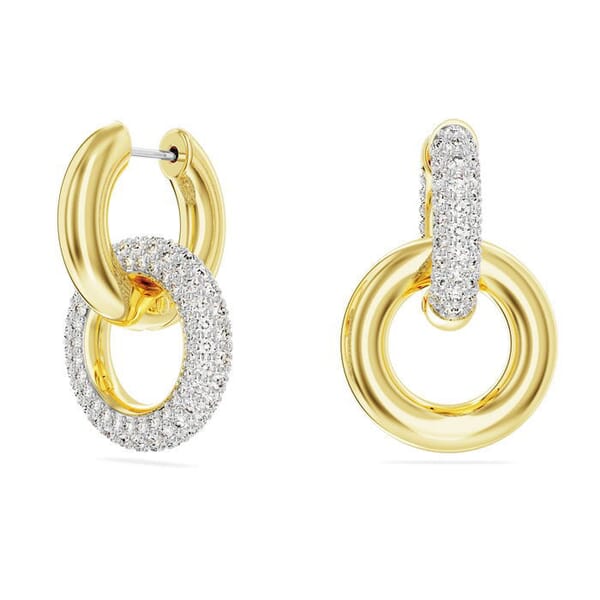 Swarovski øredobber Dextera hoop Asymmetrical design, Interlocking loop, gult - 5668818 Swarovski øredobber Dextera hoop Asymmetrical design, Interlocking loop, gult - 5668818