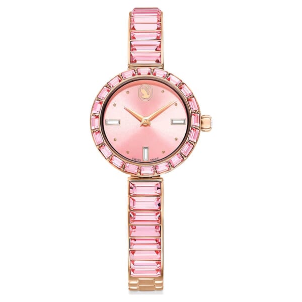 Swarovski klokke Matrix Bangle watch Swiss Made, Crystal bracelet, Pink, Rose gold-tone finish - 5679890