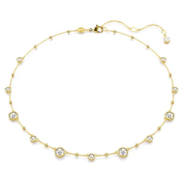 Swarovski collier Imber Round cut, Scattered design, White, Gold-tone plated - 5680090 Swarovski collier Imber Round cut, Scattered design, White, Gold-tone plated - 5680090