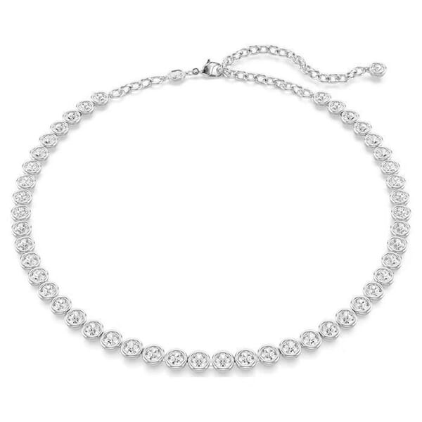 Swarovski collier Imber Tennis Round cut, White, Rhodium plated - 5682595