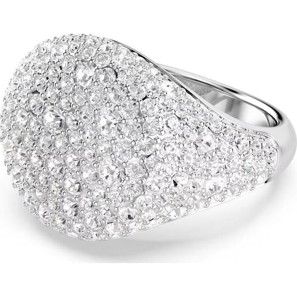 Swarovski Meteora cocktail ring, White, Rhodium plated - 5689426