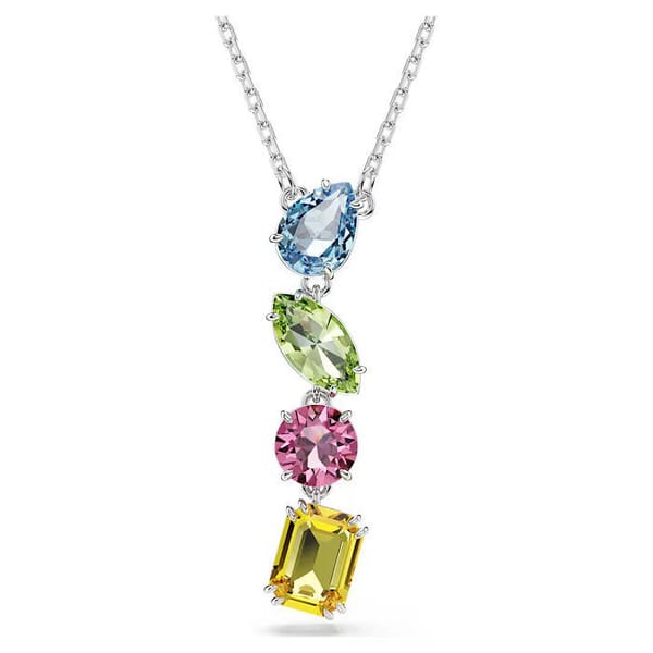 Swarovski smykke Gema Y pendant Mixed cuts, Multicolored, Rhodium plated - 5692421 Swarovski smykke Gema Y pendant Mixed cuts, Multicolored, Rhodium plated - 5692421