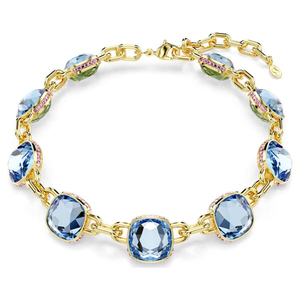 Swarovski collier Chroma Tennis necklace Cushion cut, Multicolored, Gold-tone plated - 5692482 Swarovski collier Chroma Tennis necklace Cushion cut, Multicolored, Gold-tone plated - 5692482