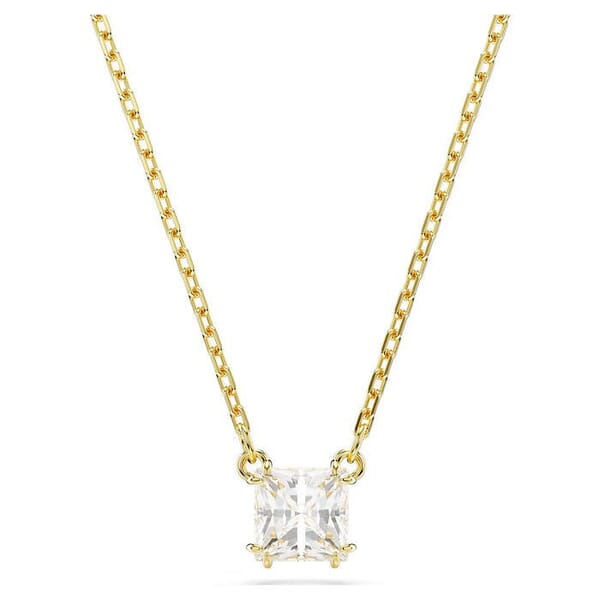 Swarovski smykke Stilla pendant Square cut, White, Gold-tone plated - 5693153