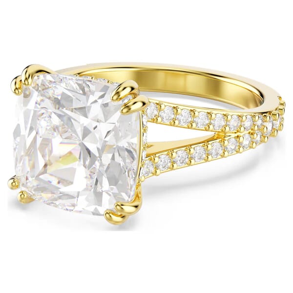 Swarovski Stilla cocktail ring Square cut, White, Gold-tone plated - 5693501