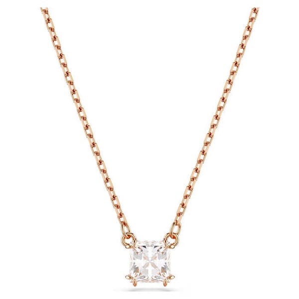 Swarovski smykke Stilla pendant Square cut, White, Rose gold-tone plated - 5701904