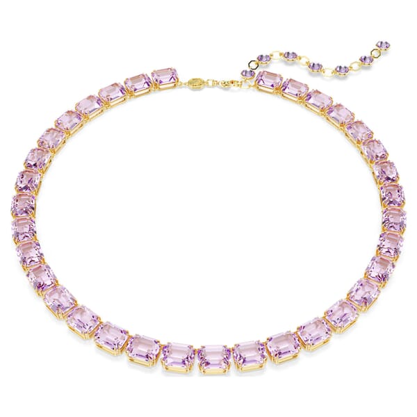 Swarovski collier Millenia Tennis Octagon cut, Purple, Gold-tone plated - 5705754
